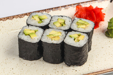 Japanese traditional roll with avocado
