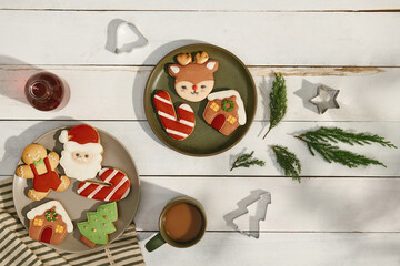 Different Christmas cookies on a plate