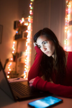 Woman overloaded with telework
