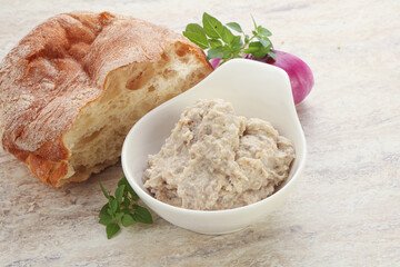 Jewish traditional cuisine herring mousse Forsmak