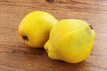 Fresh ripe yellow quince fruit