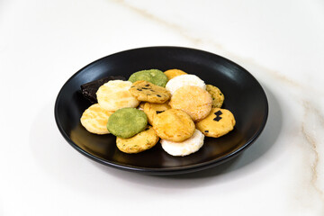 Traditional snacks made of rice.