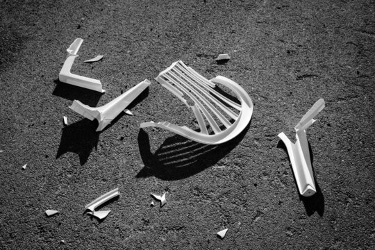 A smashed chair.
