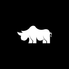 Silhouette of a rhino black icon vector