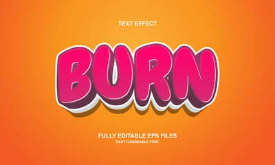 Editable text effect burn title style