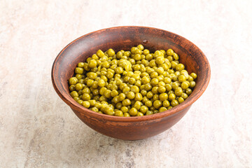 Marinated Green peas in the bowl