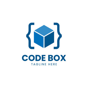 cubes with code logo template vector design