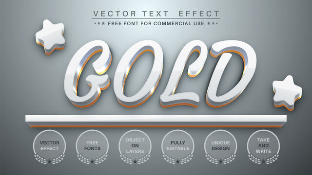 White Gold - Editable Text Effect, Font Style