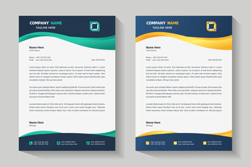 Letterhead design template. Creative, wave, clean and elegant modern business professional letterhead template design. Illustration vector	