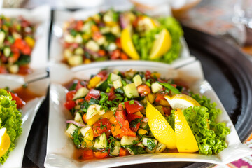 salad on a kitchen board, snack bar