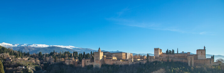Fototapeta na wymiar panoramic of Alhambra, Granada in Spain
