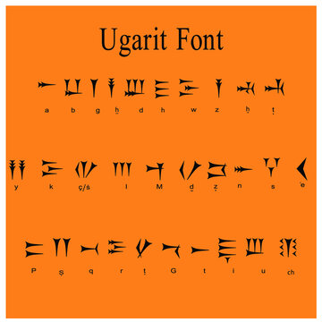 Ugarit Alphabet Font fromanchient Mesopotamia Civilization