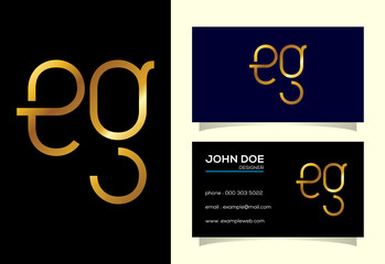 Initial Letter E G Logo Design Vector. Graphic Alphabet Symbol For Corporate Business Identity