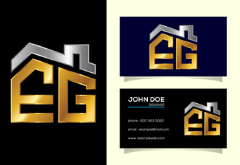 Initial Letter E G Logo Design Vector. Graphic Alphabet Symbol For Corporate Business Identity