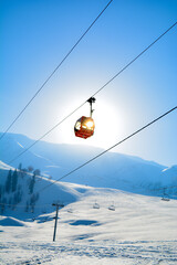ski lift in the mountains