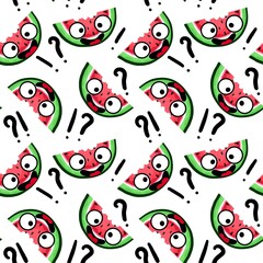 Summer seamless watermelon pattern for fabrics and textiles and packaging and gifts and cards and linens and kids 