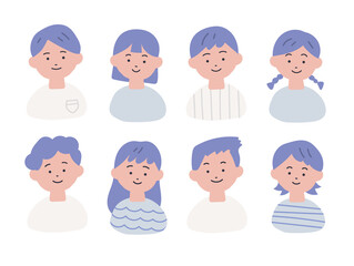 手描き風の子どもたちのイラストセット