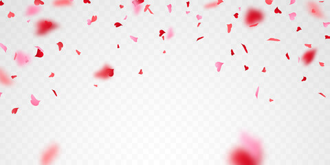 heart shaped backdrop vector illustration of valentines day celebration concept with confetti - obrazy, fototapety, plakaty