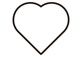 Icono negro de corazón en fondo blanco. 