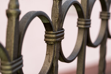 Fototapeta premium wrought iron fence ornament. macro photo 