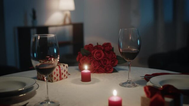 Valentine's day table of a Restaurant with candle