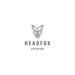 Head fox line logo design 
