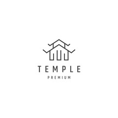 Temple line logo. Korean Traditonal Hanok modern Logo Design