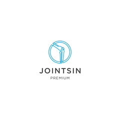 Knee joint line logo design template 