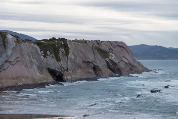 Zumaia beach on cloudy day