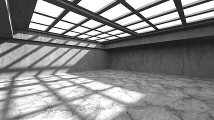 Abstract architecture background. Empty rough concrete interior