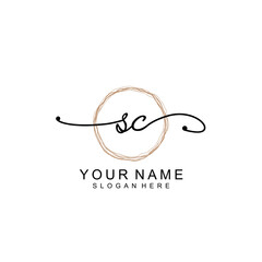 SC initial Signature logo template vector