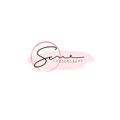 SC initial Signature logo template vector