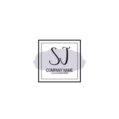 Letter SJ minimalist wedding monogram vector