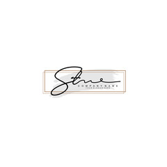 ST initial Signature logo template vector