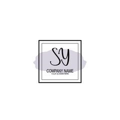 Letter SY minimalist wedding monogram vector