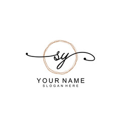 SY initial Signature logo template vector