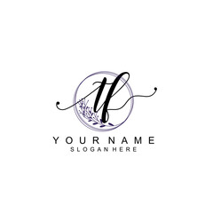 TF initial Signature logo template vector