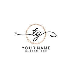 TG initial Signature logo template vector