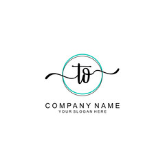 TO Initial handwriting logo with circle hand drawn template vector
