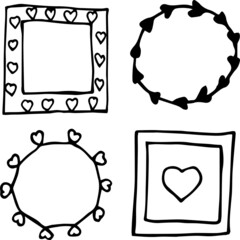 Set of doodle frames