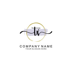 TX Initial handwriting logo with circle hand drawn template vector
