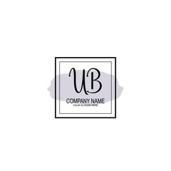 Letter UB minimalist wedding monogram vector