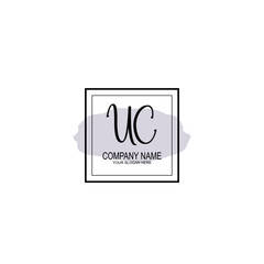 Letter UC minimalist wedding monogram vector