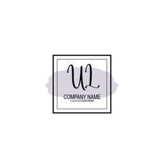 Letter UL minimalist wedding monogram vector