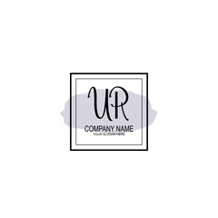 Letter UR minimalist wedding monogram vector