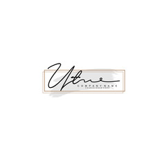 UT initial Signature logo template vector