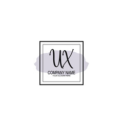 Letter UX minimalist wedding monogram vector