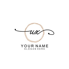 UX initial Signature logo template vector