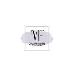 Letter VF minimalist wedding monogram vector