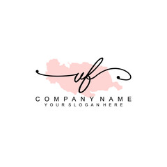 VF initial Signature logo template vector